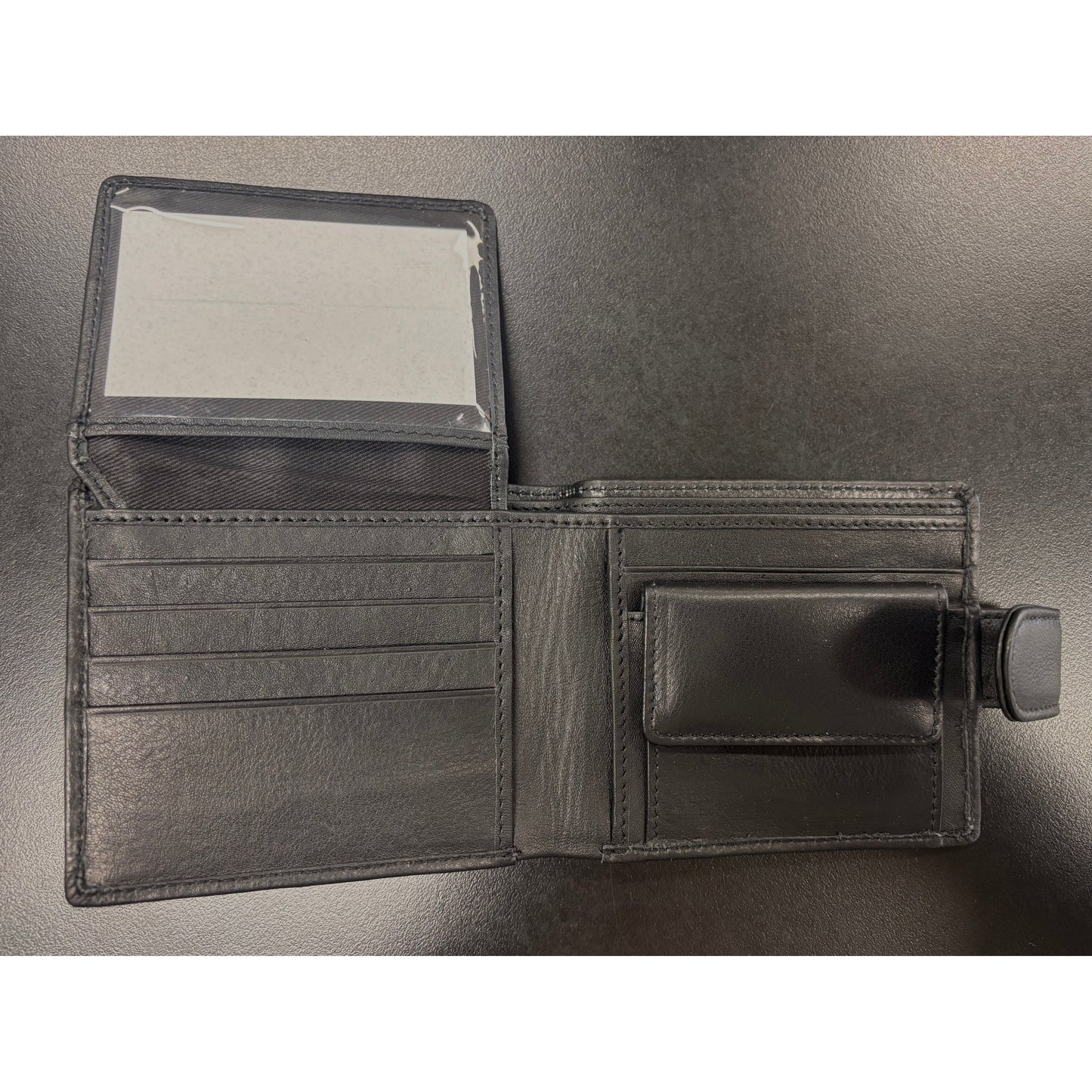 Men's Leather Wallet & Small Coin Pocket Black