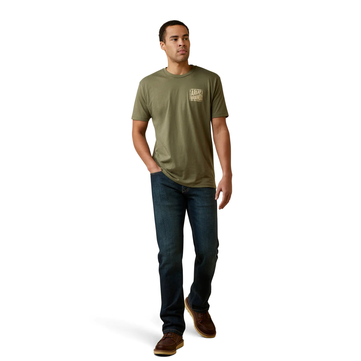 Ariat Mens Curve Ball Tee Military Heather