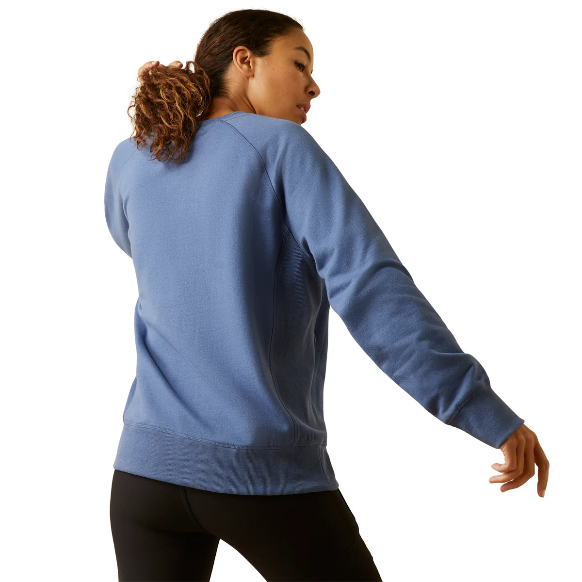 Ariat Womens Rebar Workman Washed Fleece Sweatshirt Blue Heather