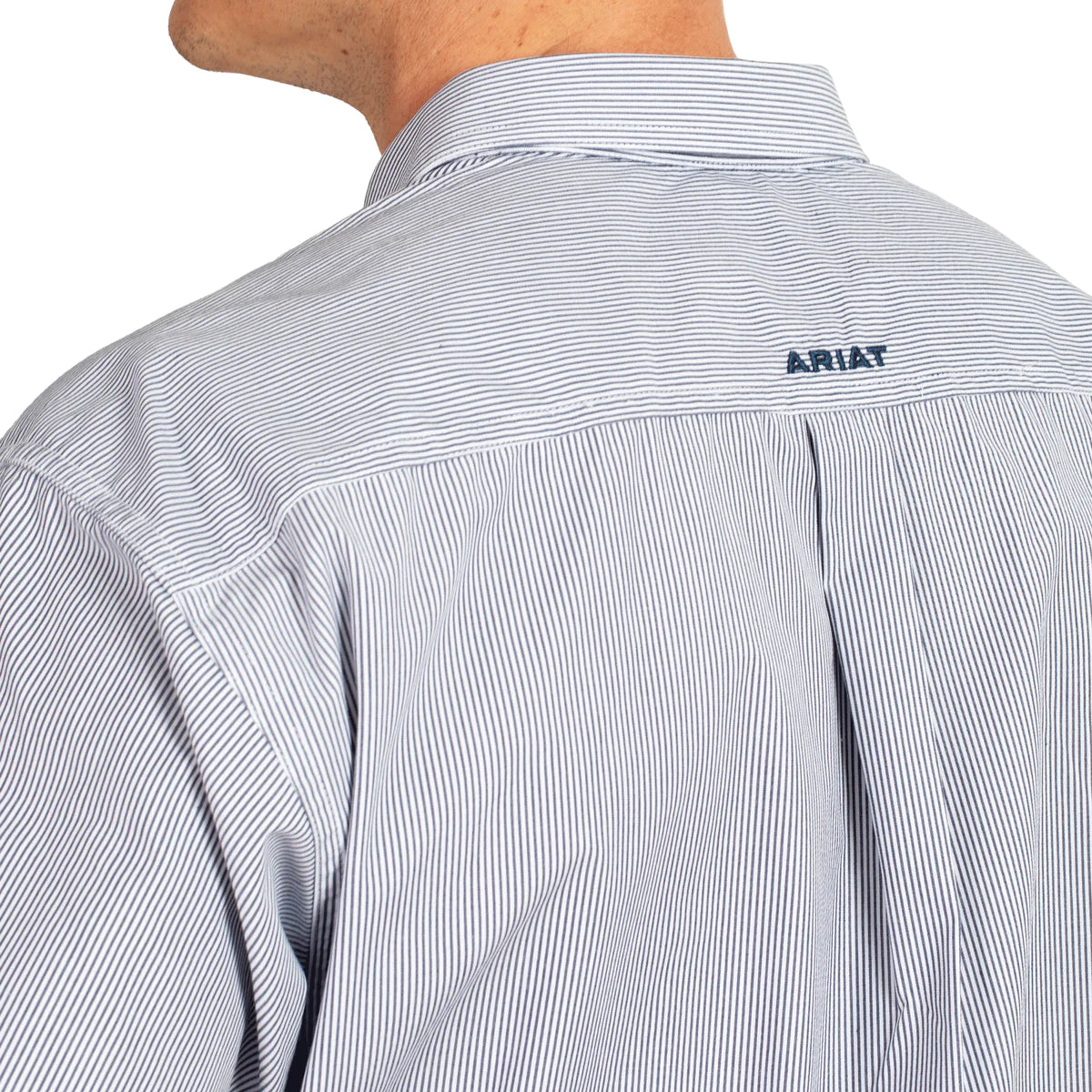 Mens Ariat Pro Series Cliff Classic Fit Shirt Navy Stripe
