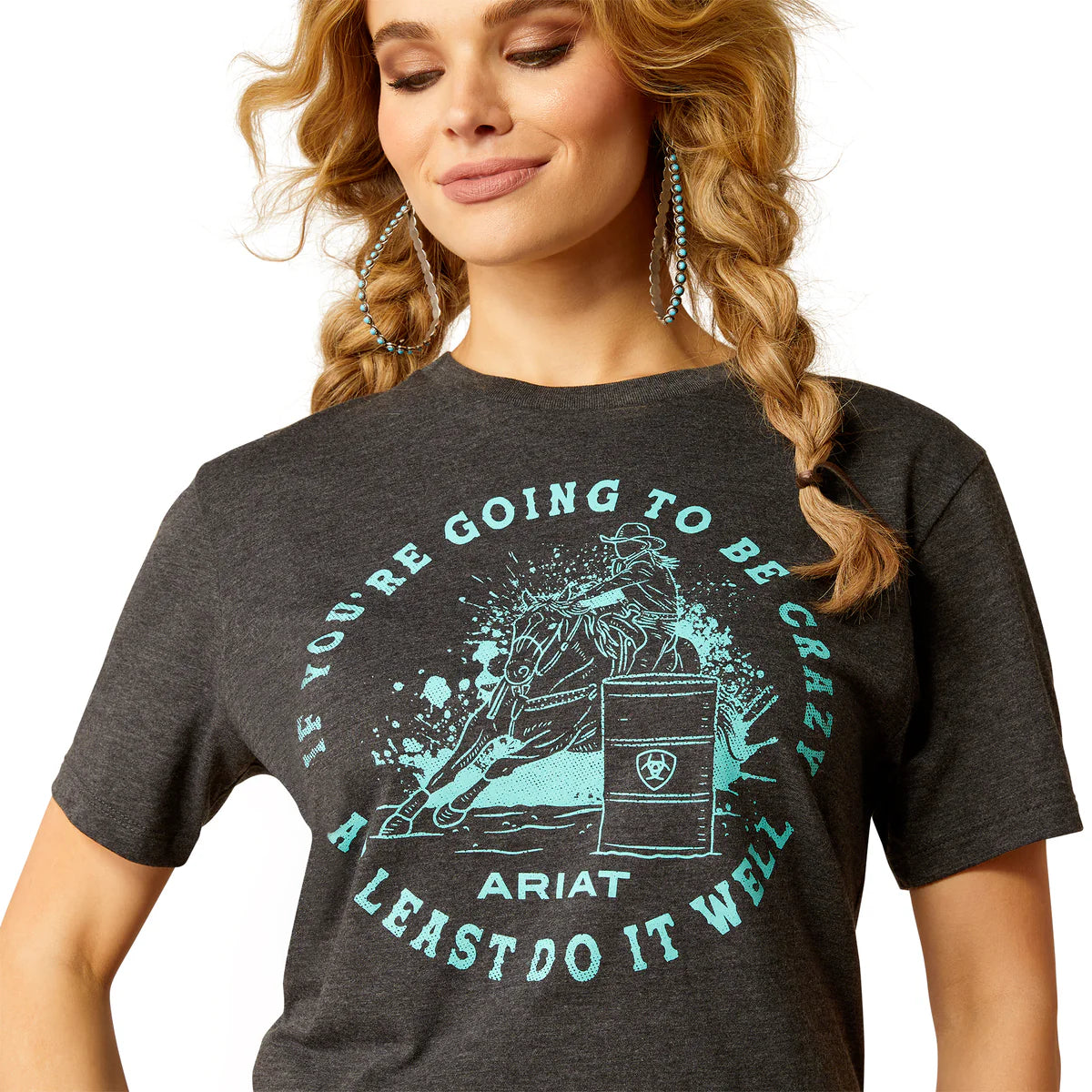 Ariat Women's Barrel Beauty T-Shirt Charcoal Heather