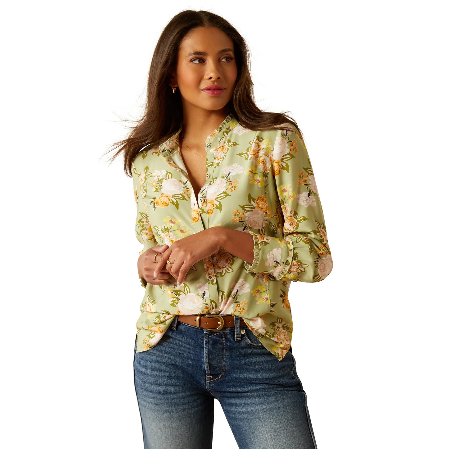 Womens Ariat Clarion Blouse Rosegarden Print