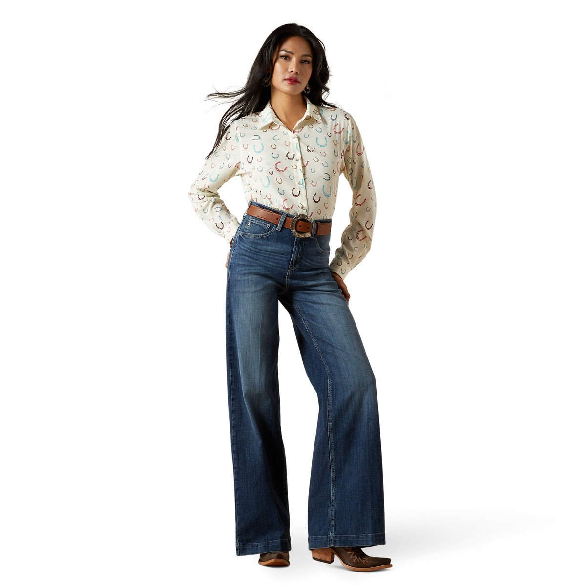 Ariat Women’s Ultra High Rise Wide Leg Jeans – Rosalie Natalia - Billy Goats Country Outfitters