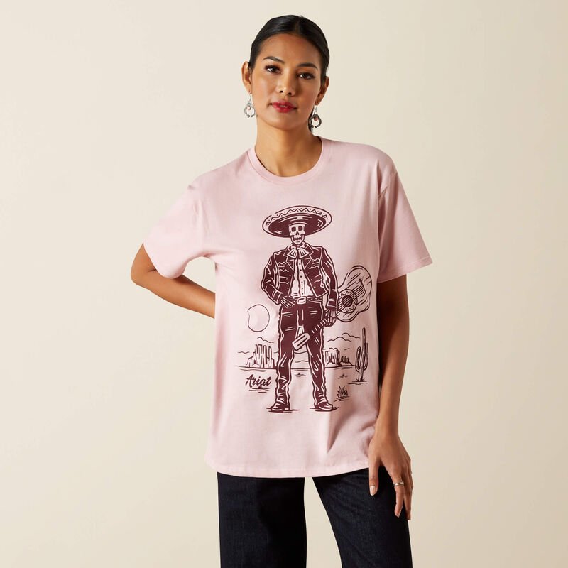 Womens Ariat Ladies Mariachi T-Shirt Dusty Pink - Billy Goats Country Outfitters