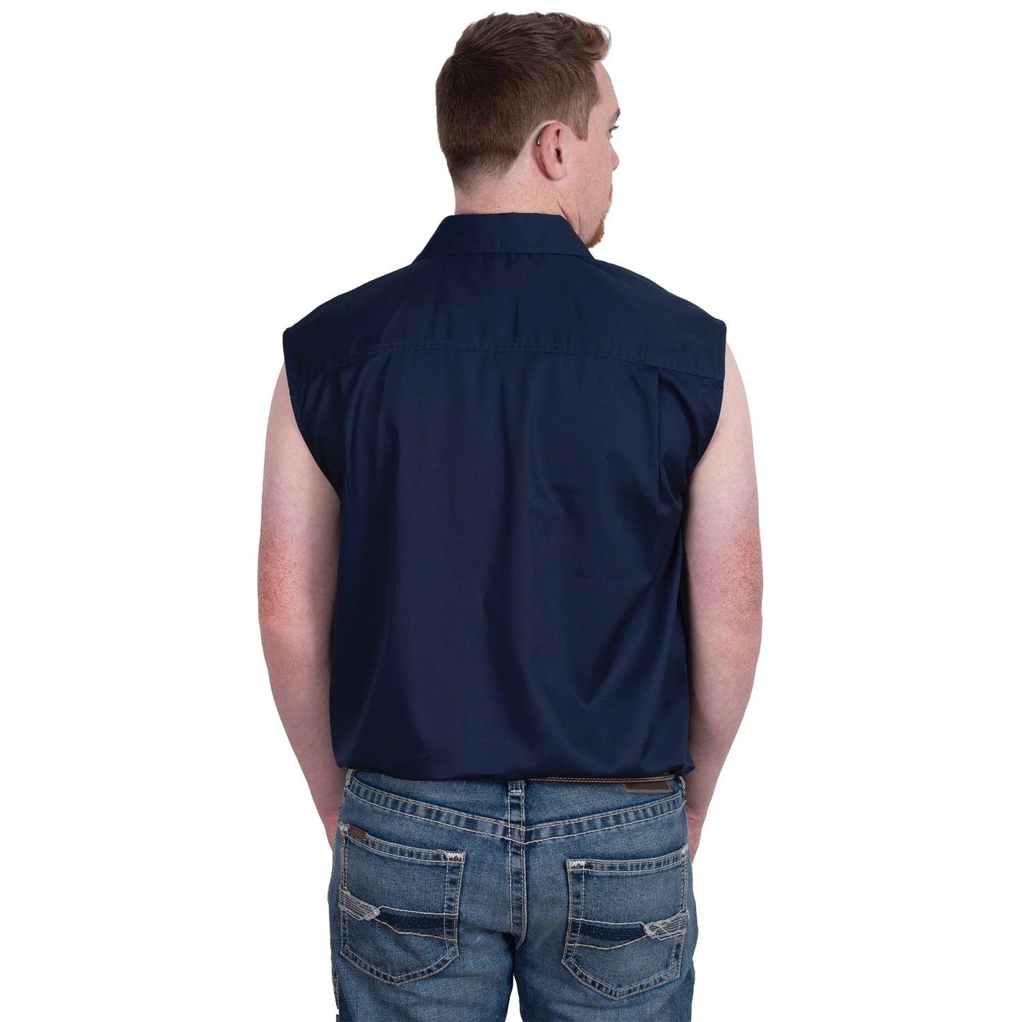 Just Country Men's Jack 1/2 Button Sleeveless - Navy