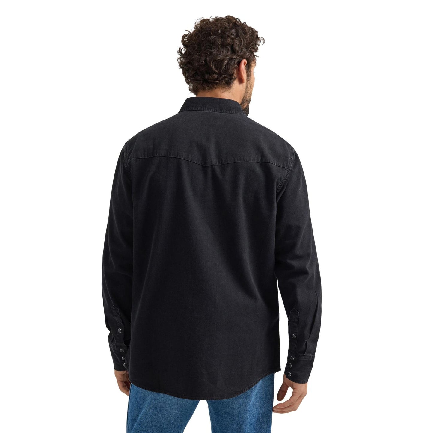 Wrangler Men’s Classic Fit Denim Shirt Black – Western Snap Work Shirt - Billy Goats Country Outfitters