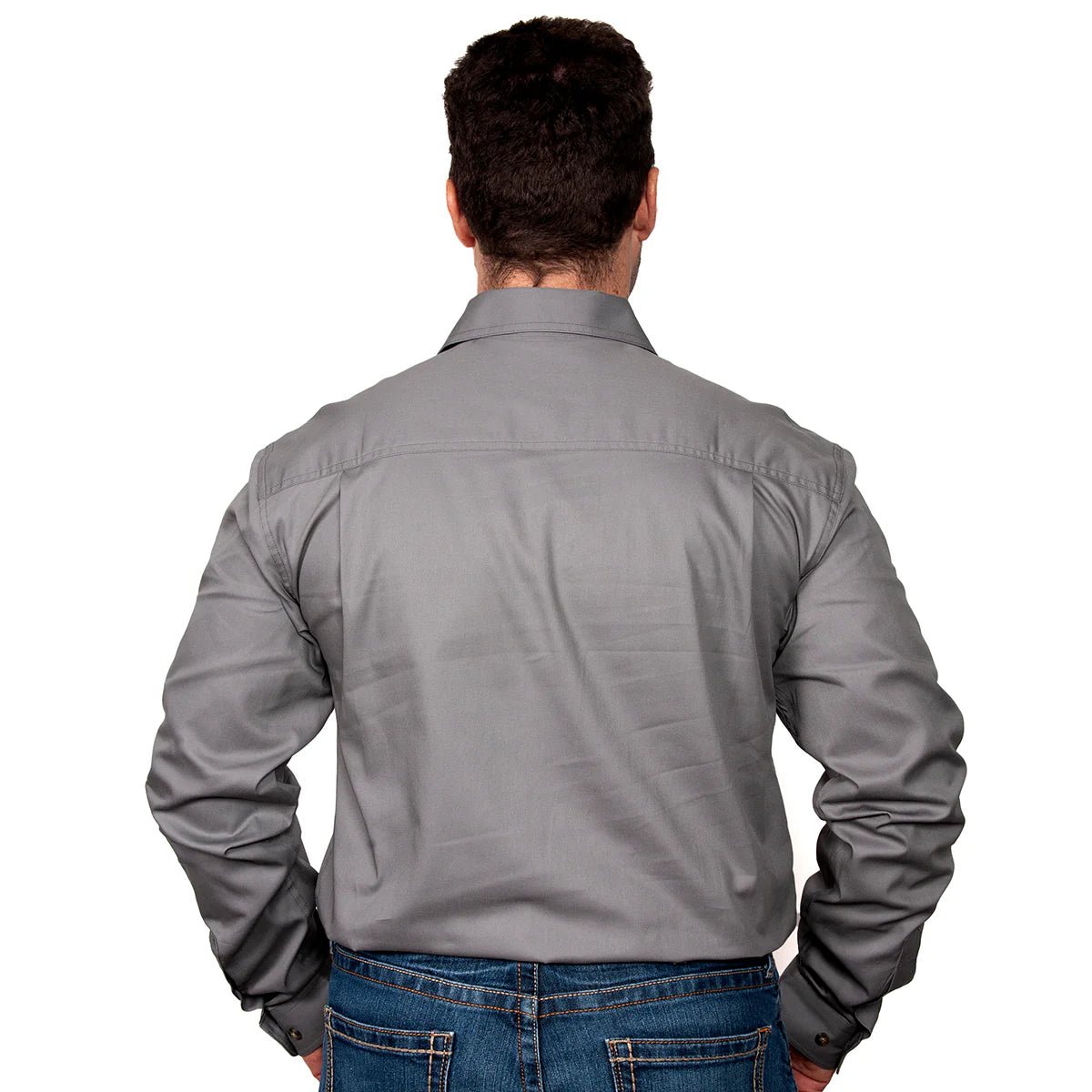 Just Country Men’s Evan Full Button Work Shirt – Grey - Billy Goats Country Outfitters