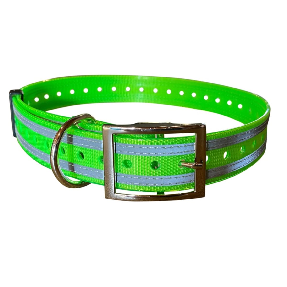 Optic Hunting 30mm Wide Reflective Dog Collar Green Yard Collar