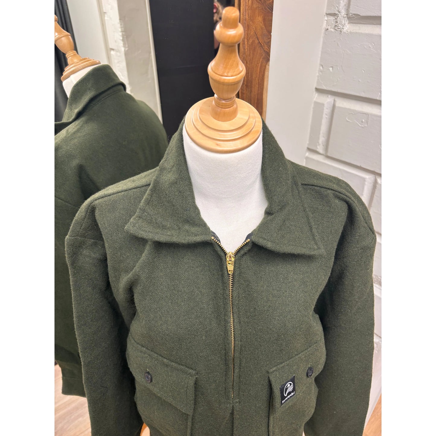 Swanndri Men's Ranger Wool Zip Front Bushshirt Olive