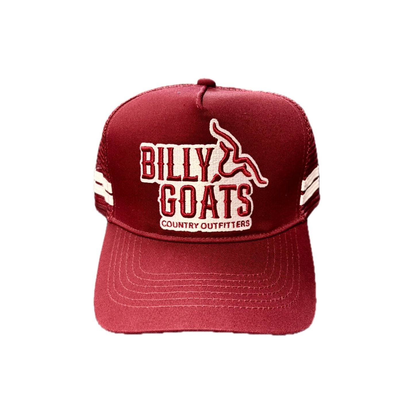 BG High Profile Trucker Cap White/Maroon