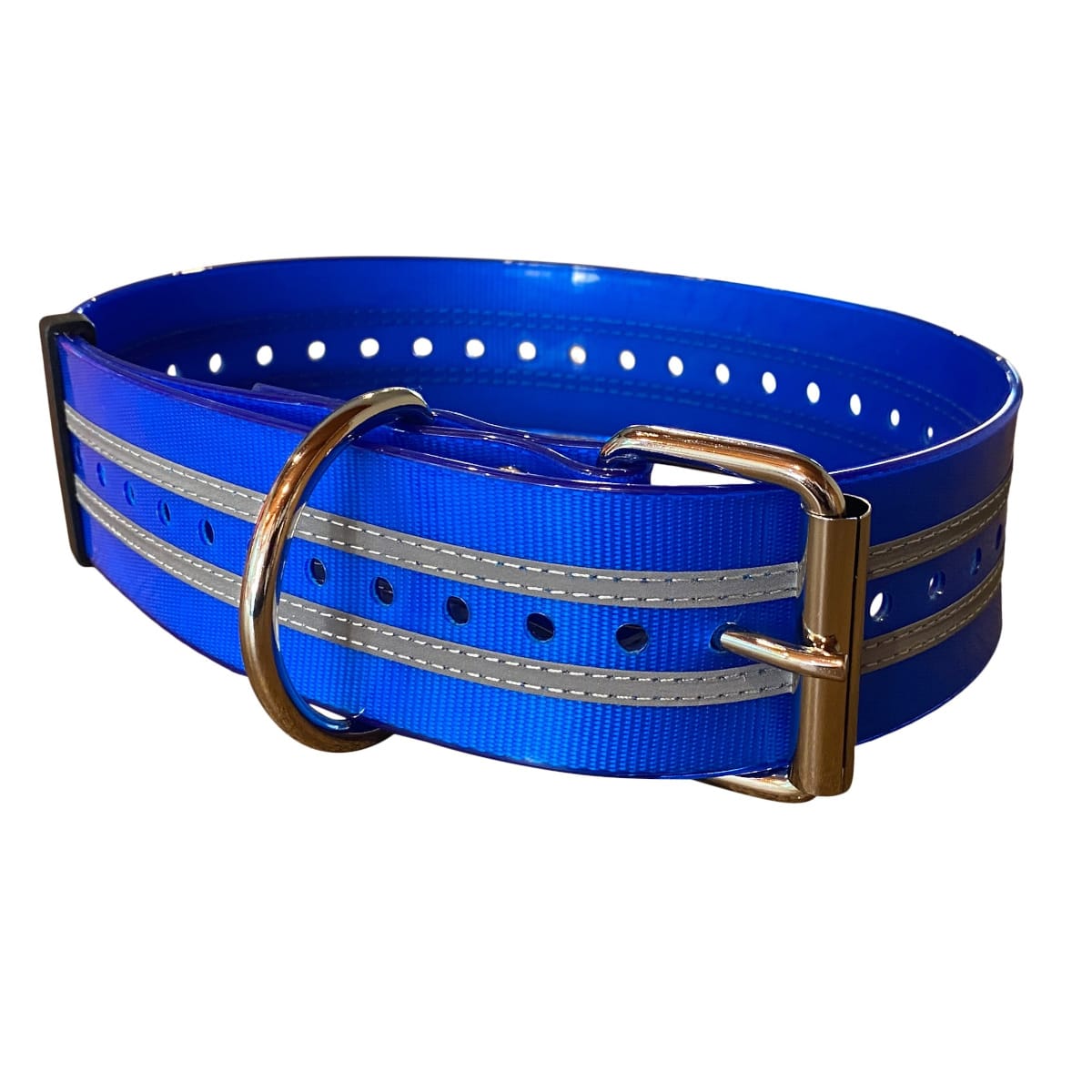 Optic Hunting 50mm wide reflective blue heavy duty hunting dog yard collar