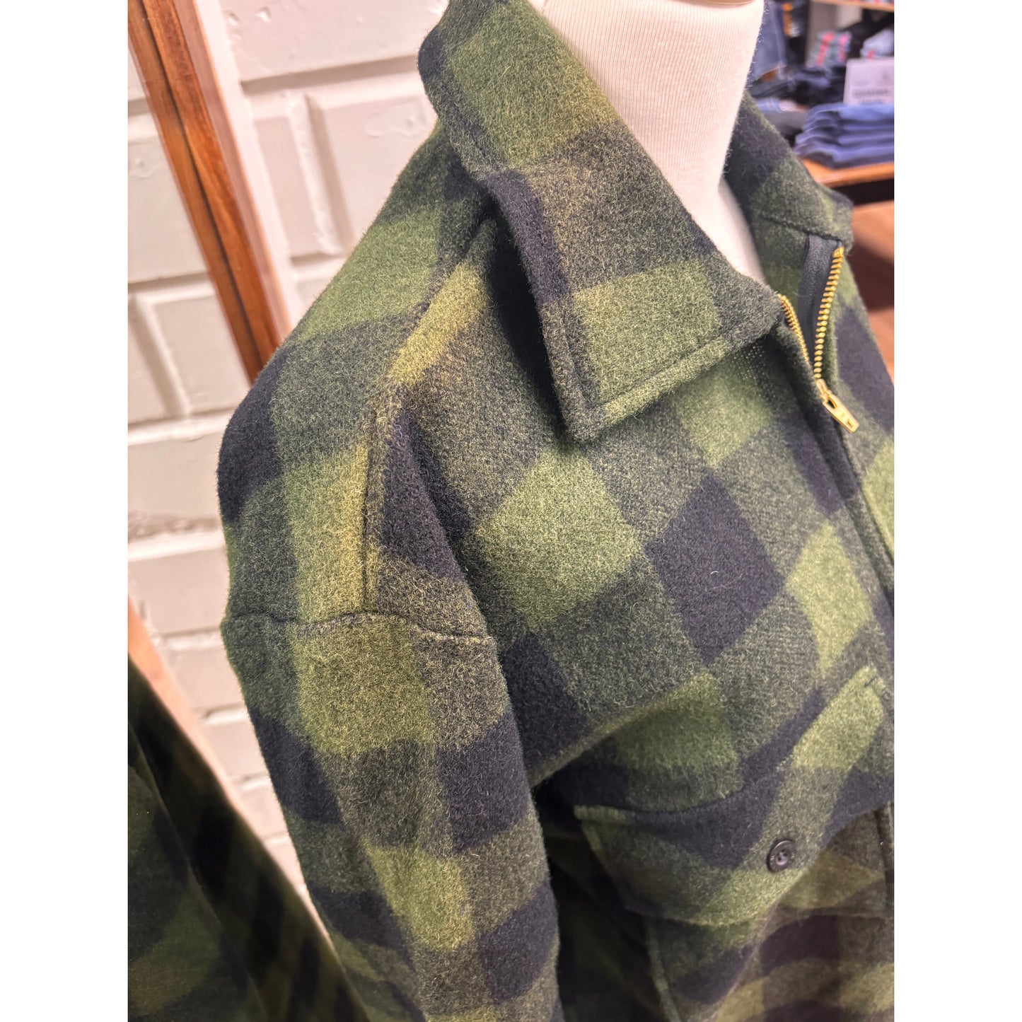Swanndri Men's Ranger Wool Zip Front Bushshirt Olive/Black Check
