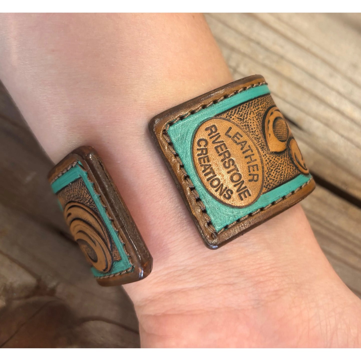 Riverstone Leather Creations Handcrafted Cuff