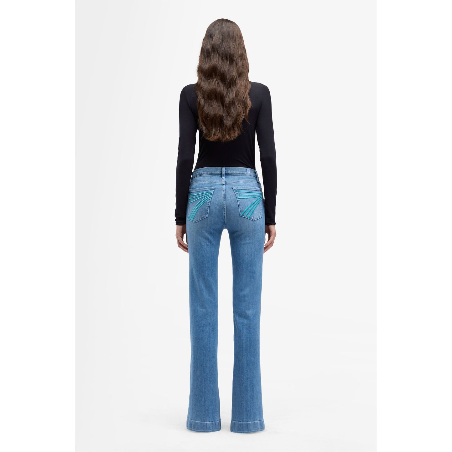 7 For All Mankind Dojo Flare Jeans – Iceflow Wash – 34” Leg