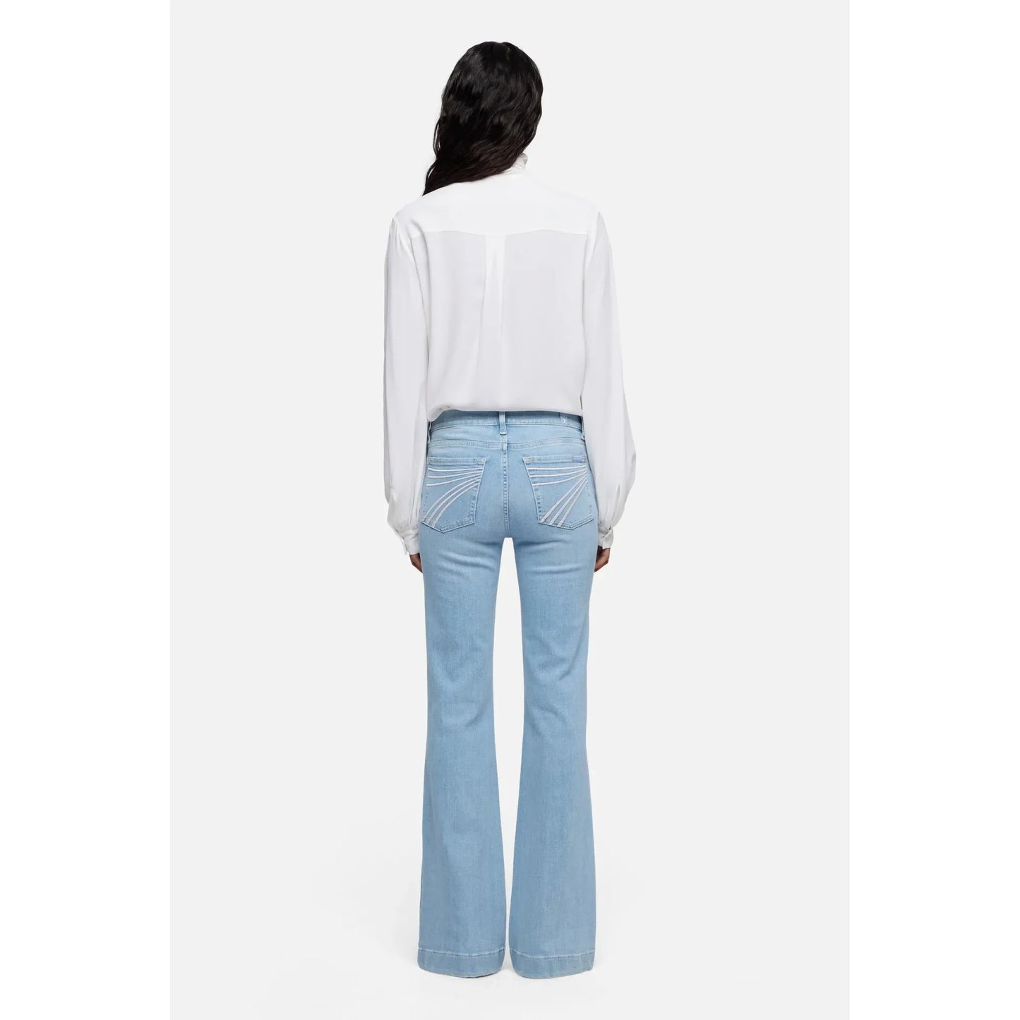 7 For All Mankind DOJO in Slim Illusion Indigo Bloom Flare Jeans – 34” Leg - Billy Goats Country Outfitters