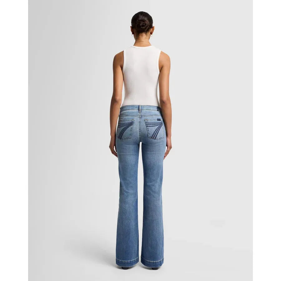 7 For All Mankind - Dojo High Rise Flare Authentic Light 34" Leg