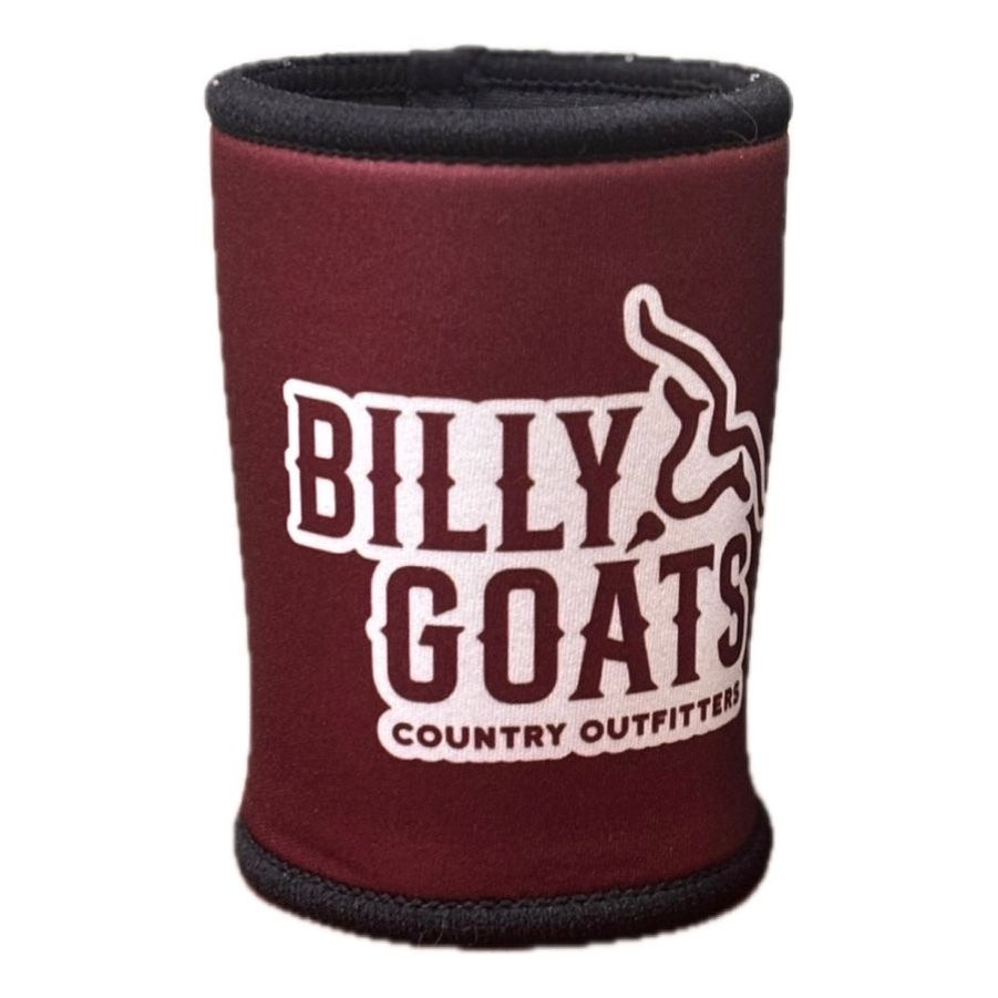 Billy Goats Stubby Holder Maroon