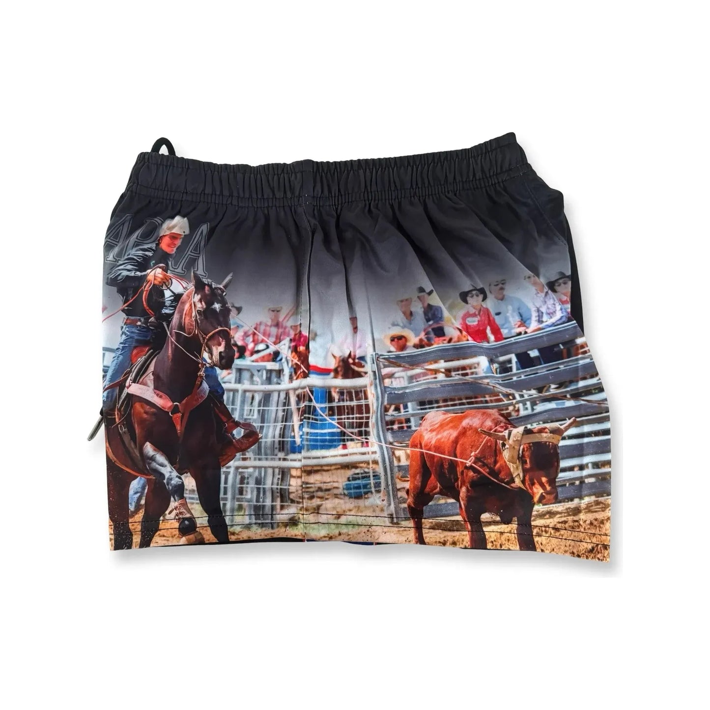 Aussie Footy Shorts APRA - Blue Photo with Pockets