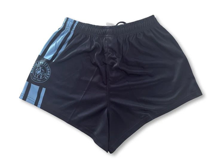 Aussie Footy Shorts Navy Blue Stripe - with Pockets