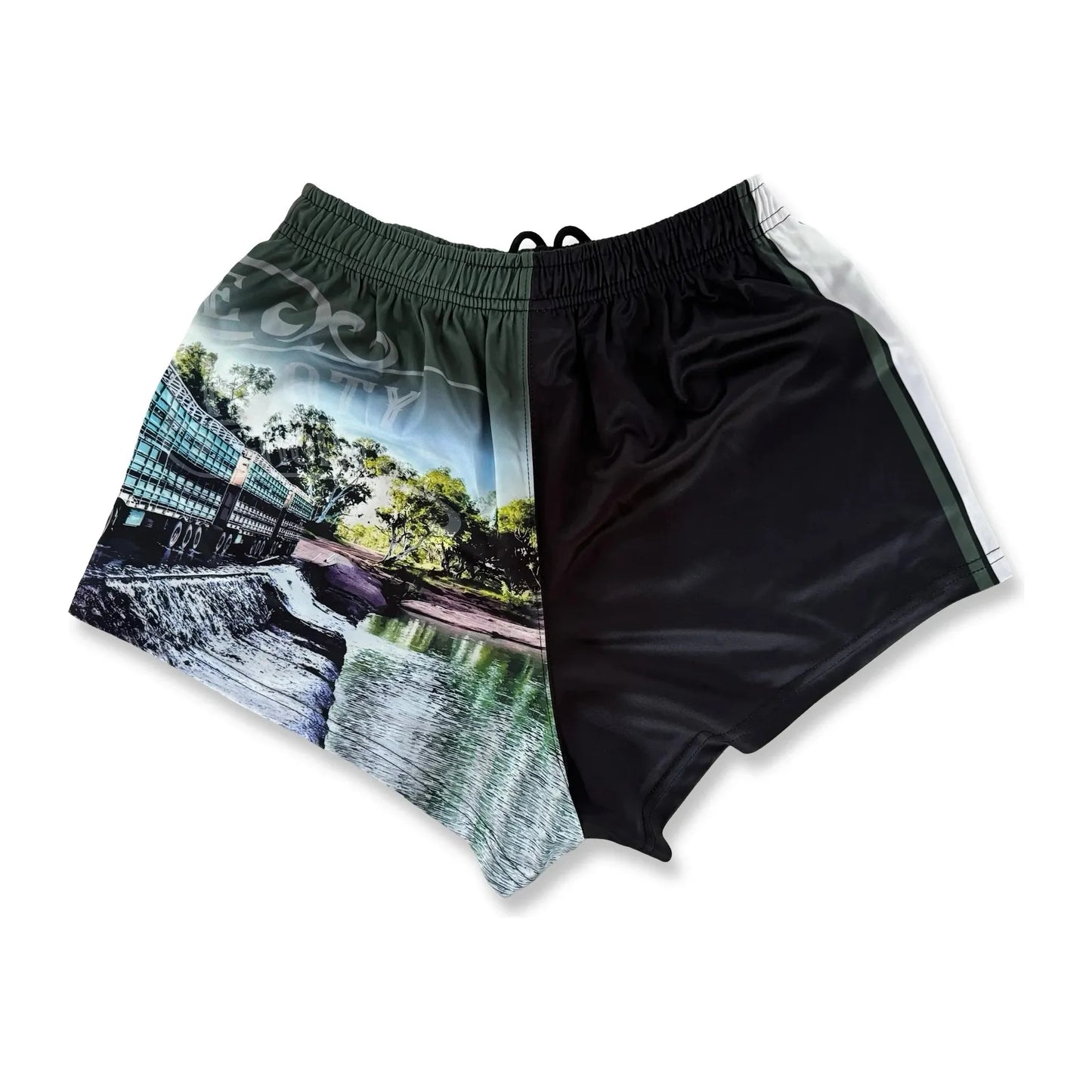Aussie Footy Shorts Green Truck with Pockets
