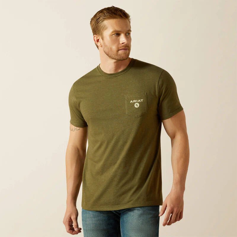Ariat Men's Roped Diamond Tee Military Heather - Billy Goats Country Outfitters
