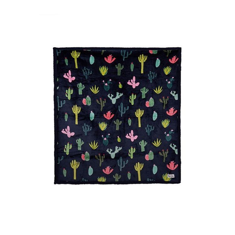 Pure Western Cactus Snuggle Rug – Plush Sherpa Fleece Blanket - Billy Goats Country Outfitters