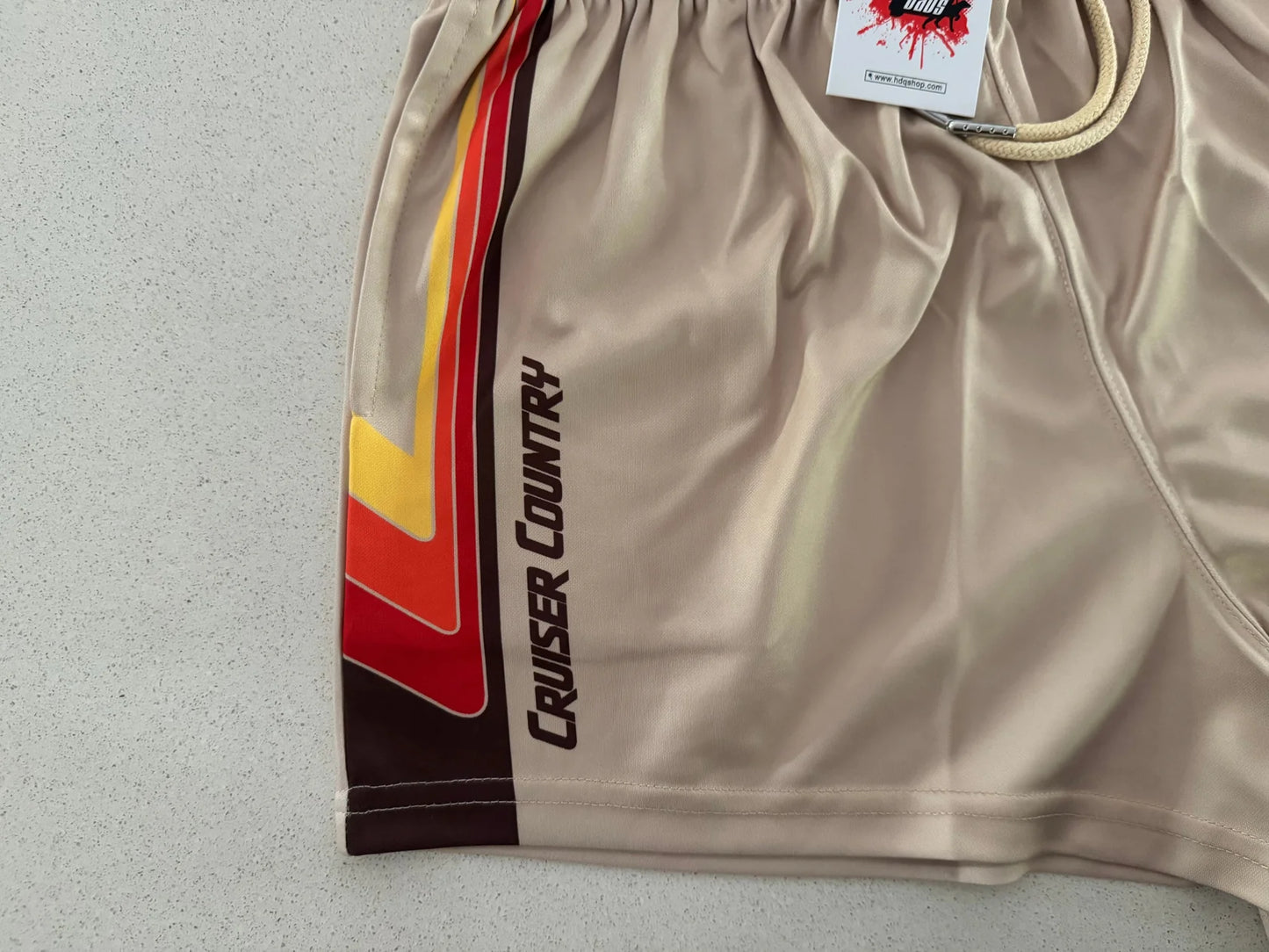 Aussie Footy Shorts Cruiser Country Sandy with Pockets