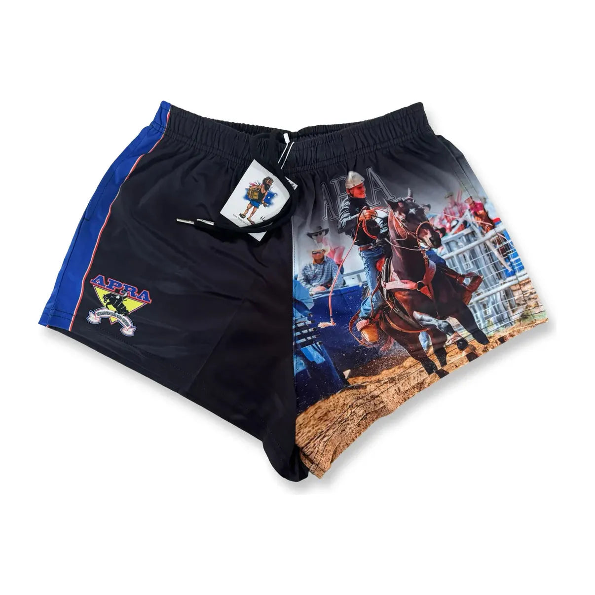 Aussie Footy Shorts APRA - Blue Photo with Pockets