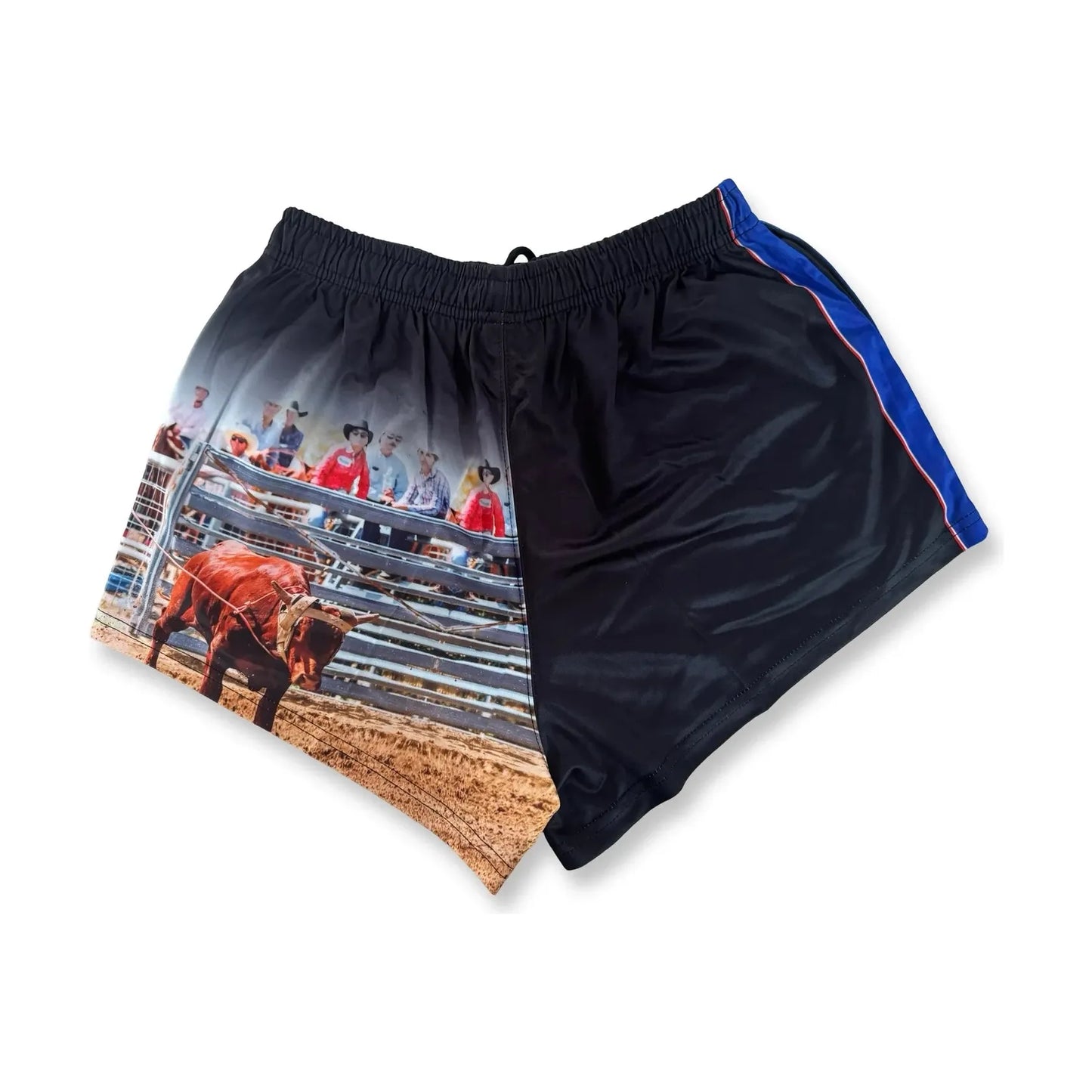 Aussie Footy Shorts APRA - Blue Photo with Pockets