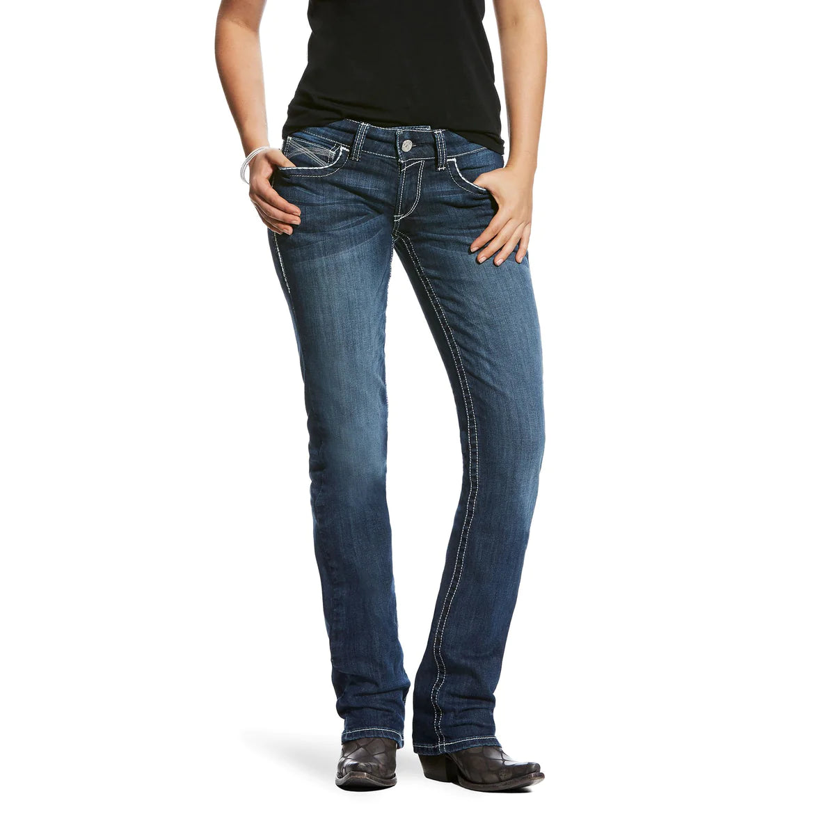 Ariat Women's R.E.A.L. Mid Rise Stretch Straight Ivy Dresden