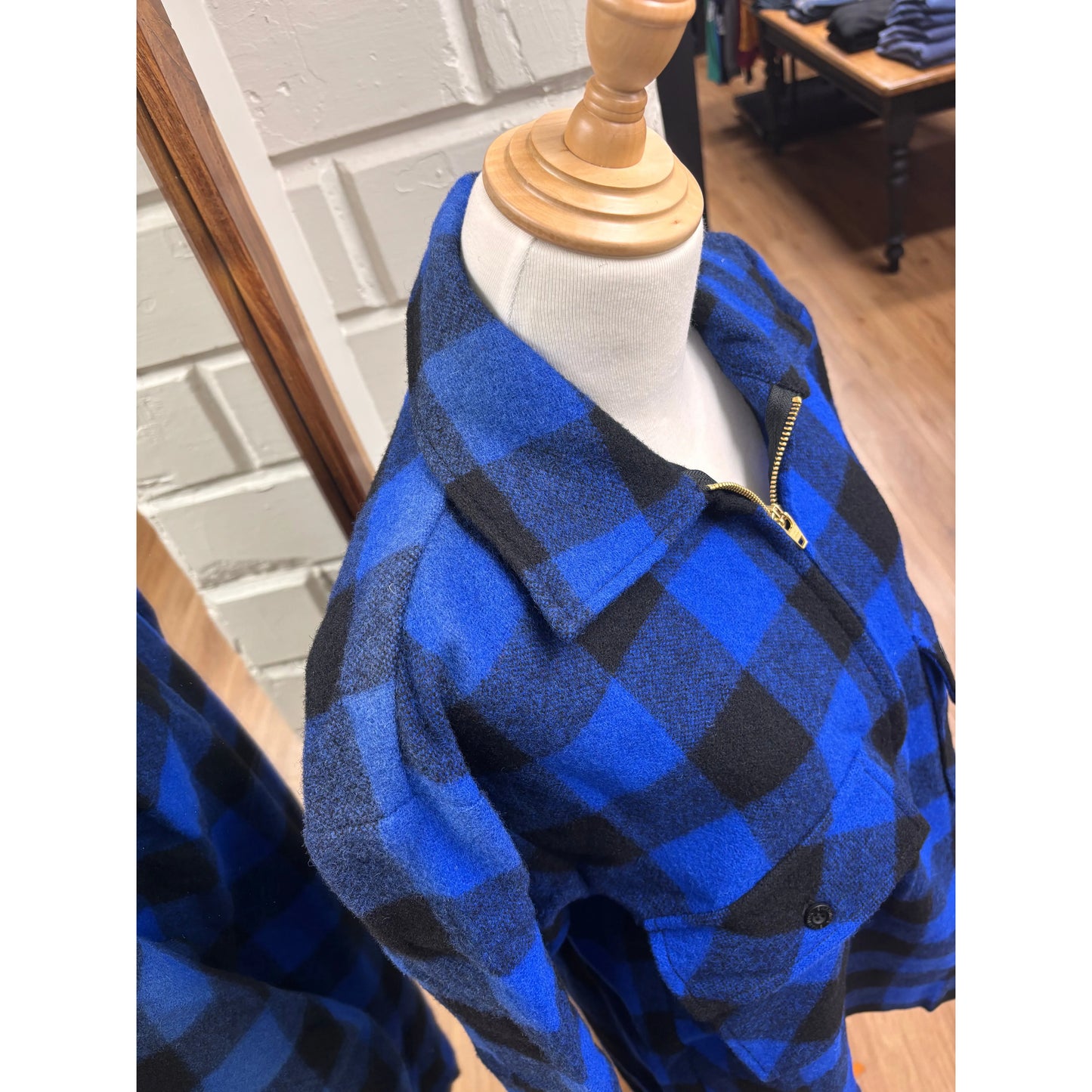 Swanndri Men's Ranger Wool Zip Front Bushshirt Blue/Black Check