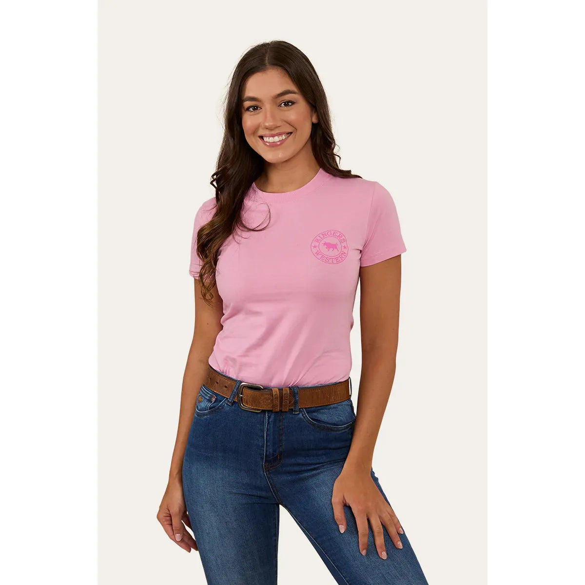 Signature Bull Womens Classic Fit T-Shirt Pastel Pink/Candy