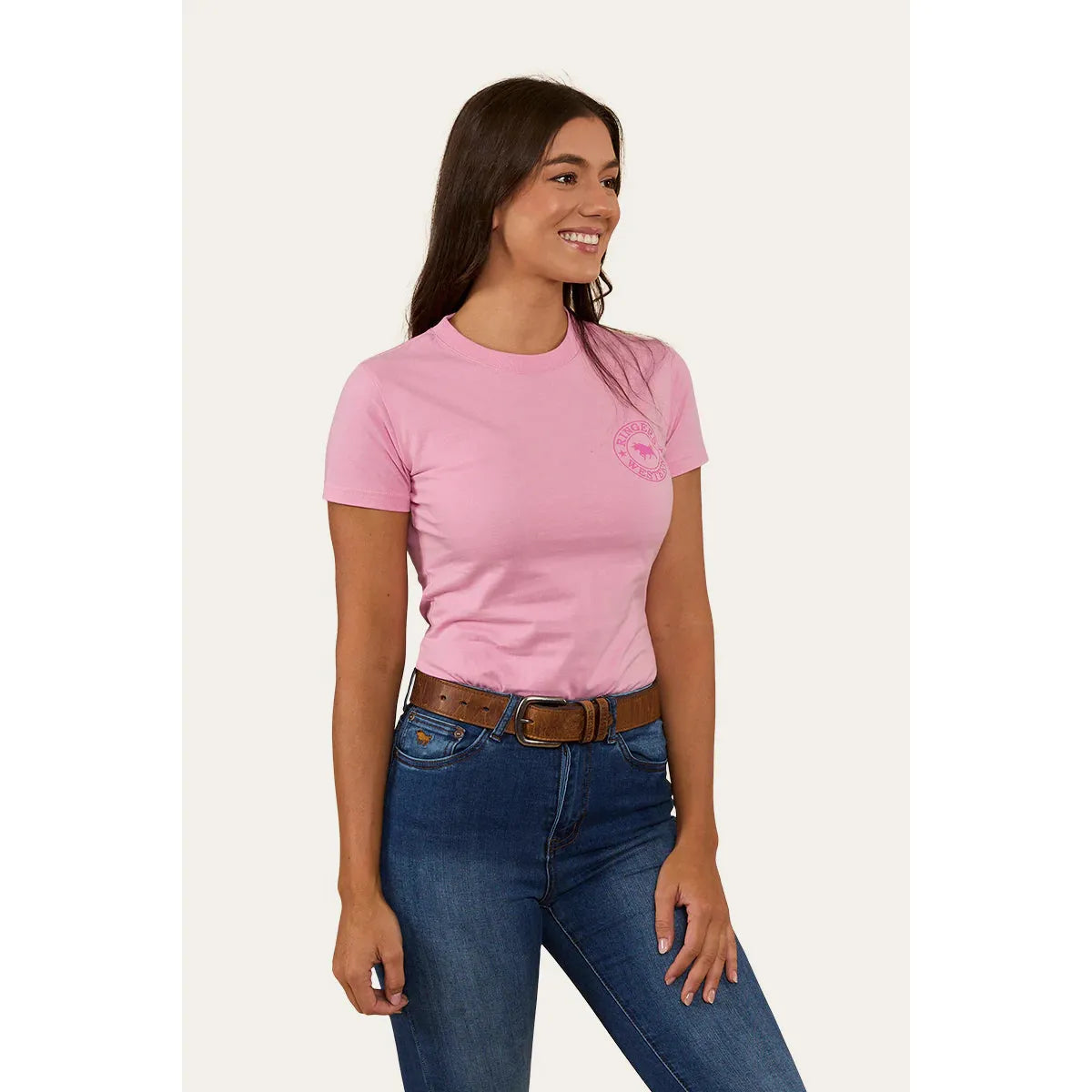 Signature Bull Womens Classic Fit T-Shirt Pastel Pink/Candy