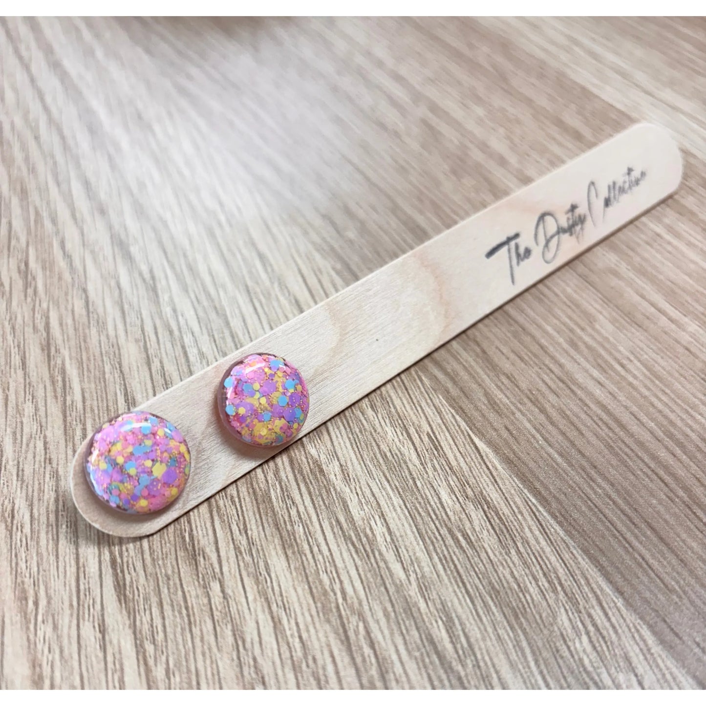 The Dusty Collective Pink Rainbow Studs 1.5cm