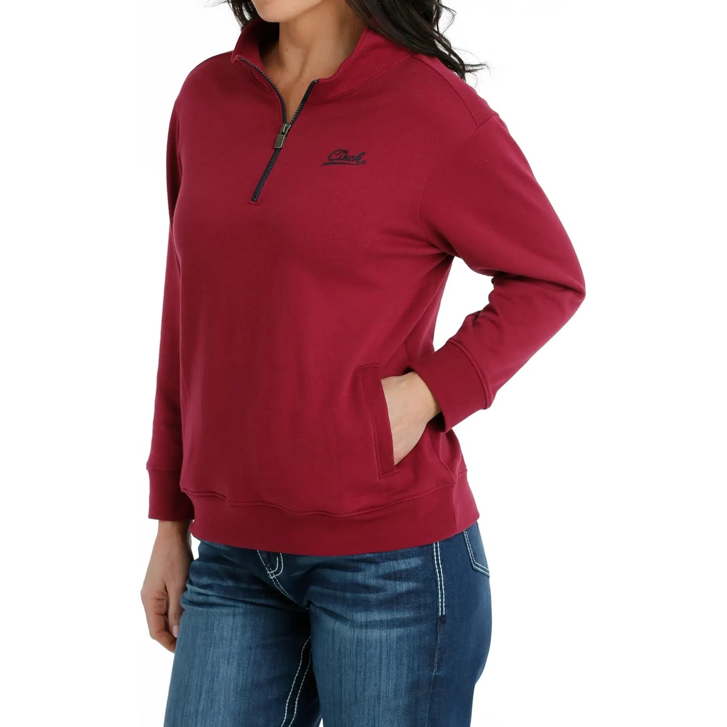 Cinch Women’s Pullover 1/4 Zip - Burgundy