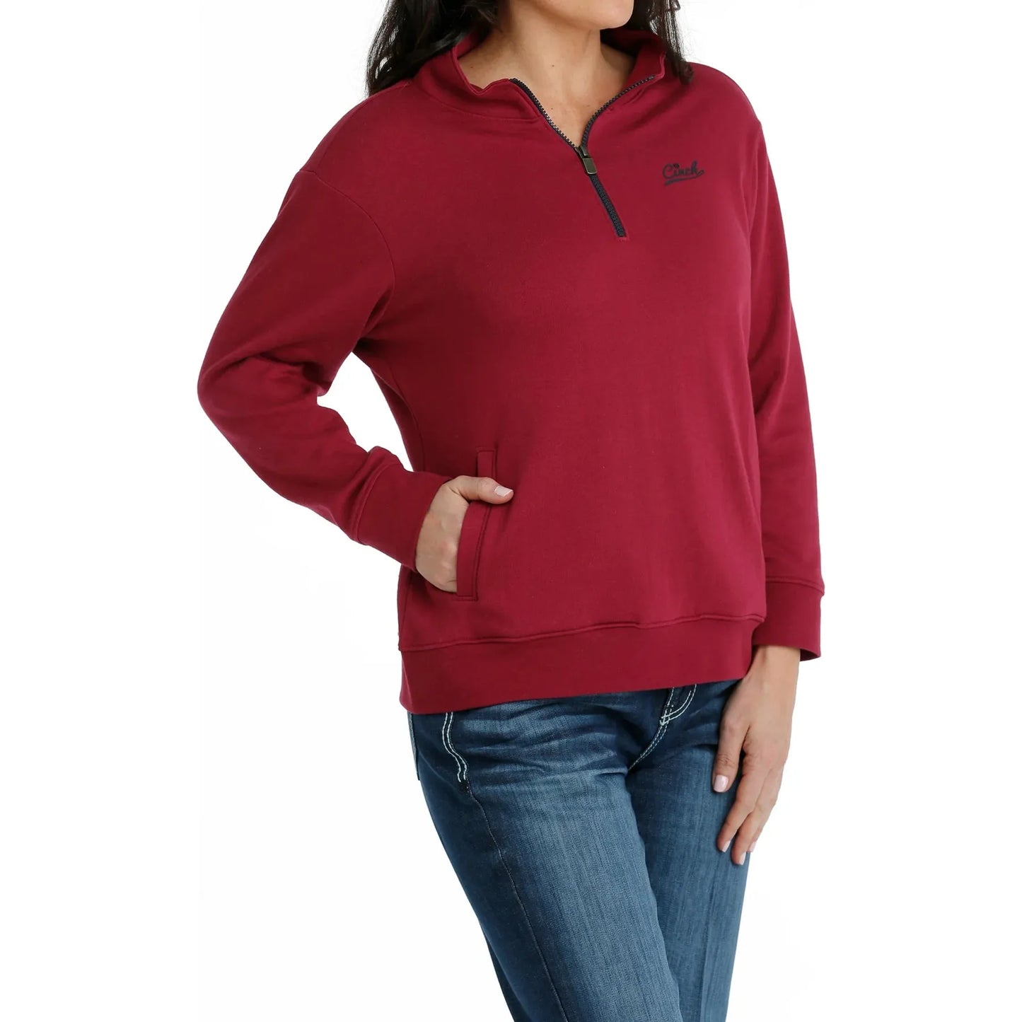 Cinch Women’s Pullover 1/4 Zip - Burgundy
