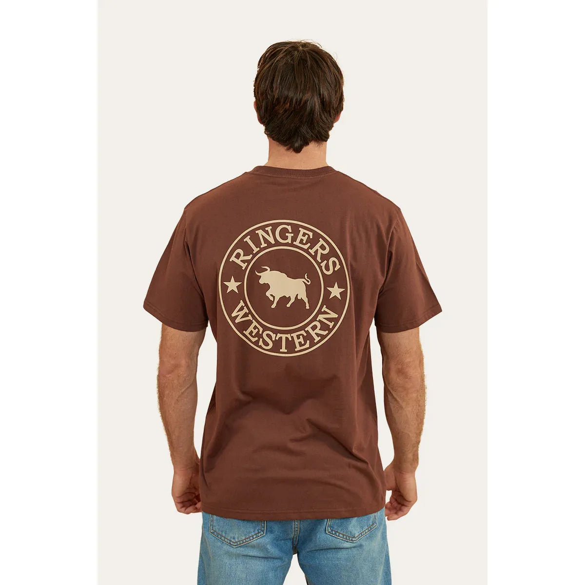Signature Bull Mens Loose T- Shirt - Chocolate / Dark Sand