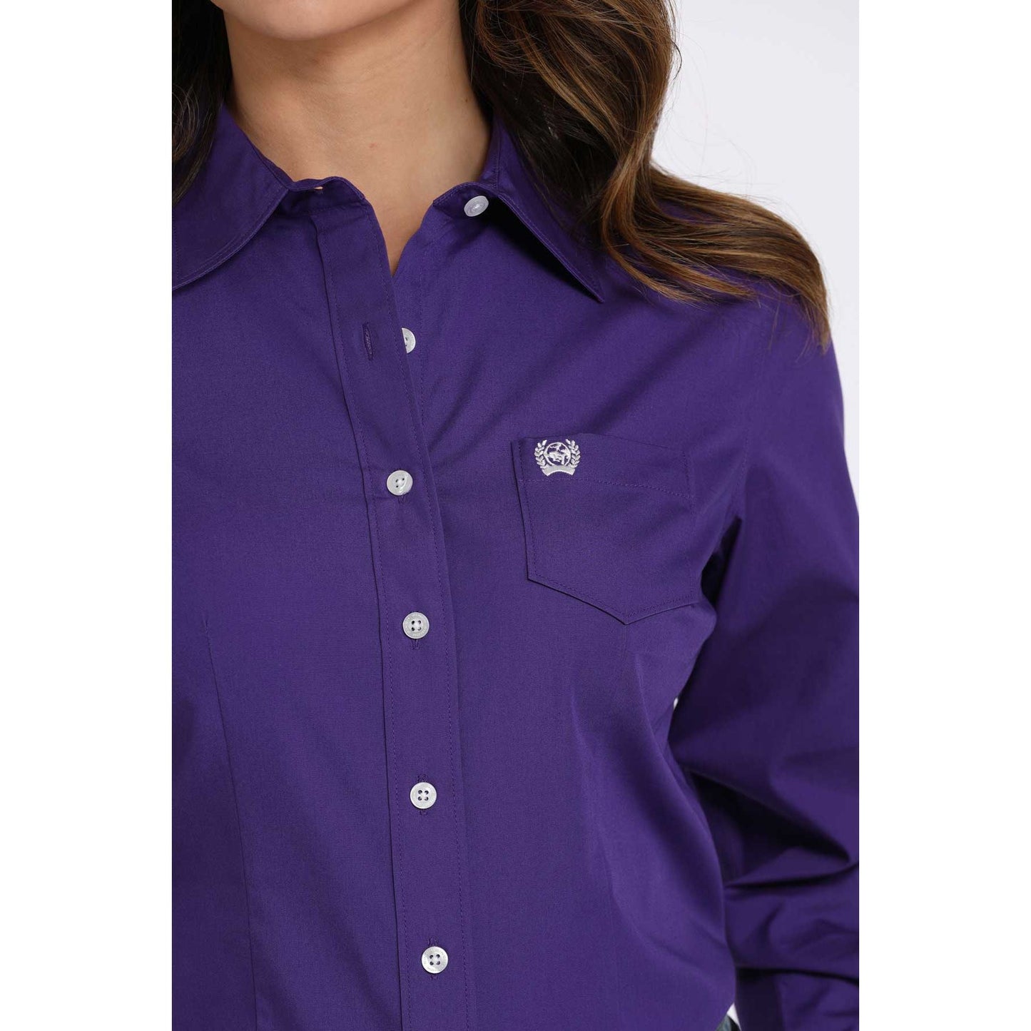 Cinch Women's Button Down Western Shirt - Purple
