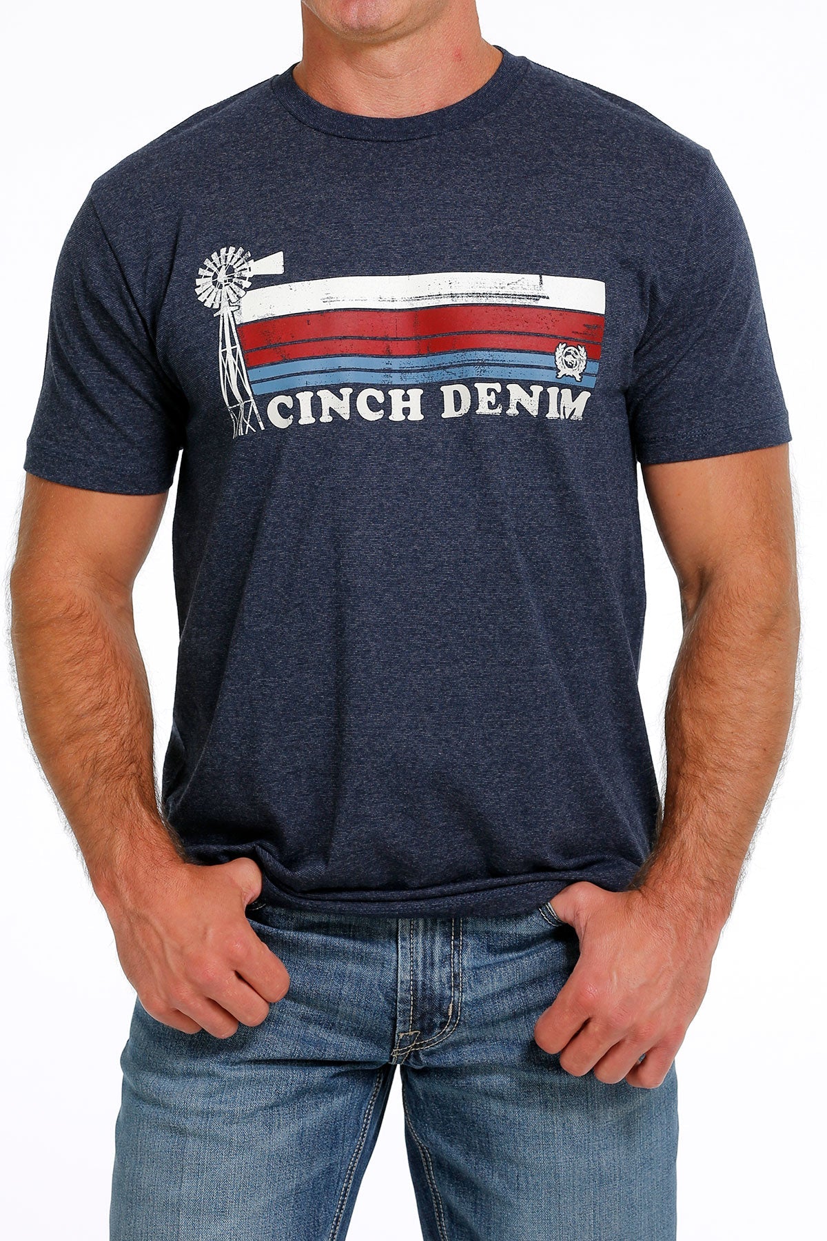 Cinch Men's Denim Tee - Navy
