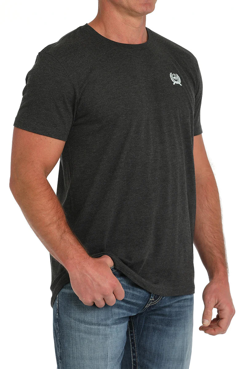Men's Cinch T-Shirt Back Screen Print Black