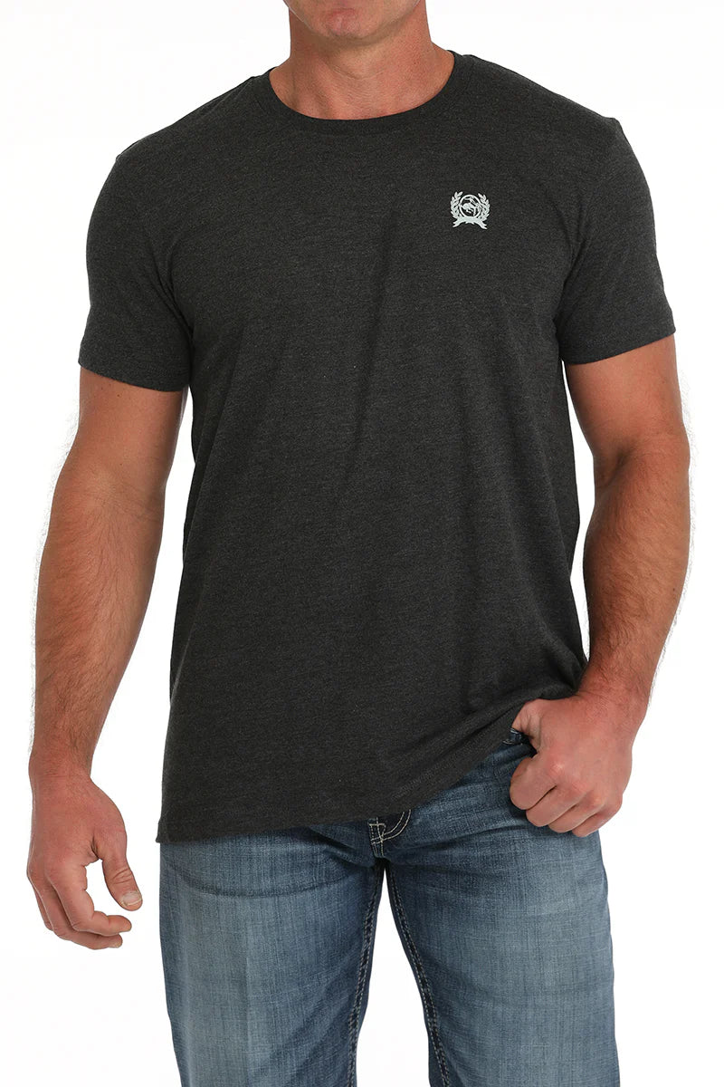 Men's Cinch T-Shirt Back Screen Print Black