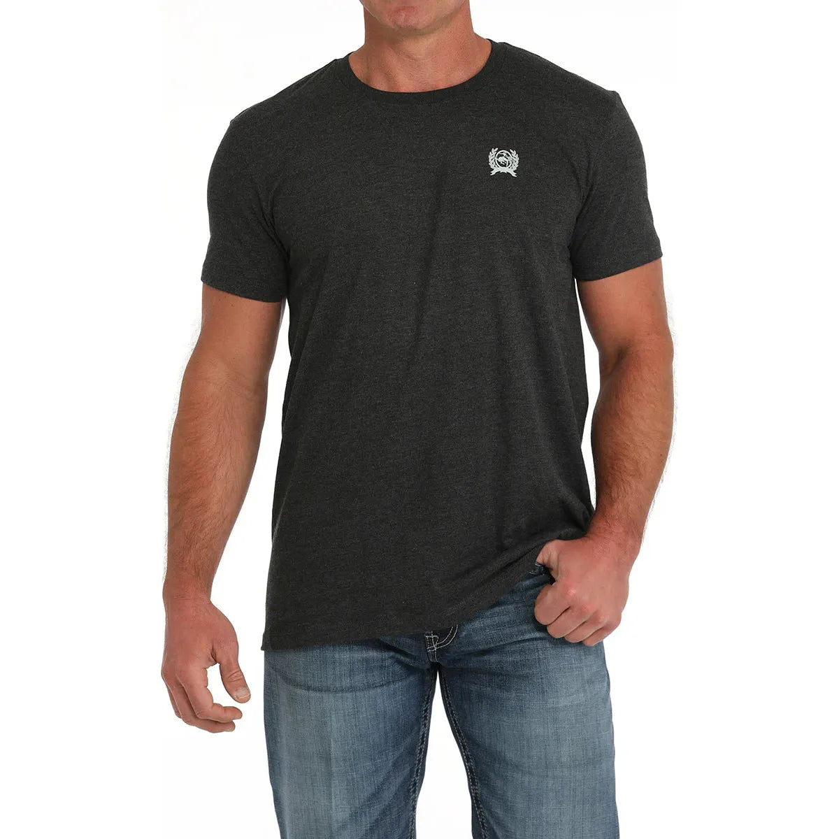 Men's Cinch T-Shirt Back Screen Print Black