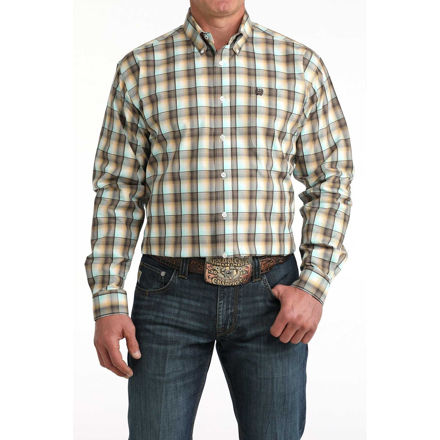 Cinch Men’s Classic Fit Button Down Shirt Multi Colour Plaid – Western Work Shirt - Billy Goats Country Outfitters