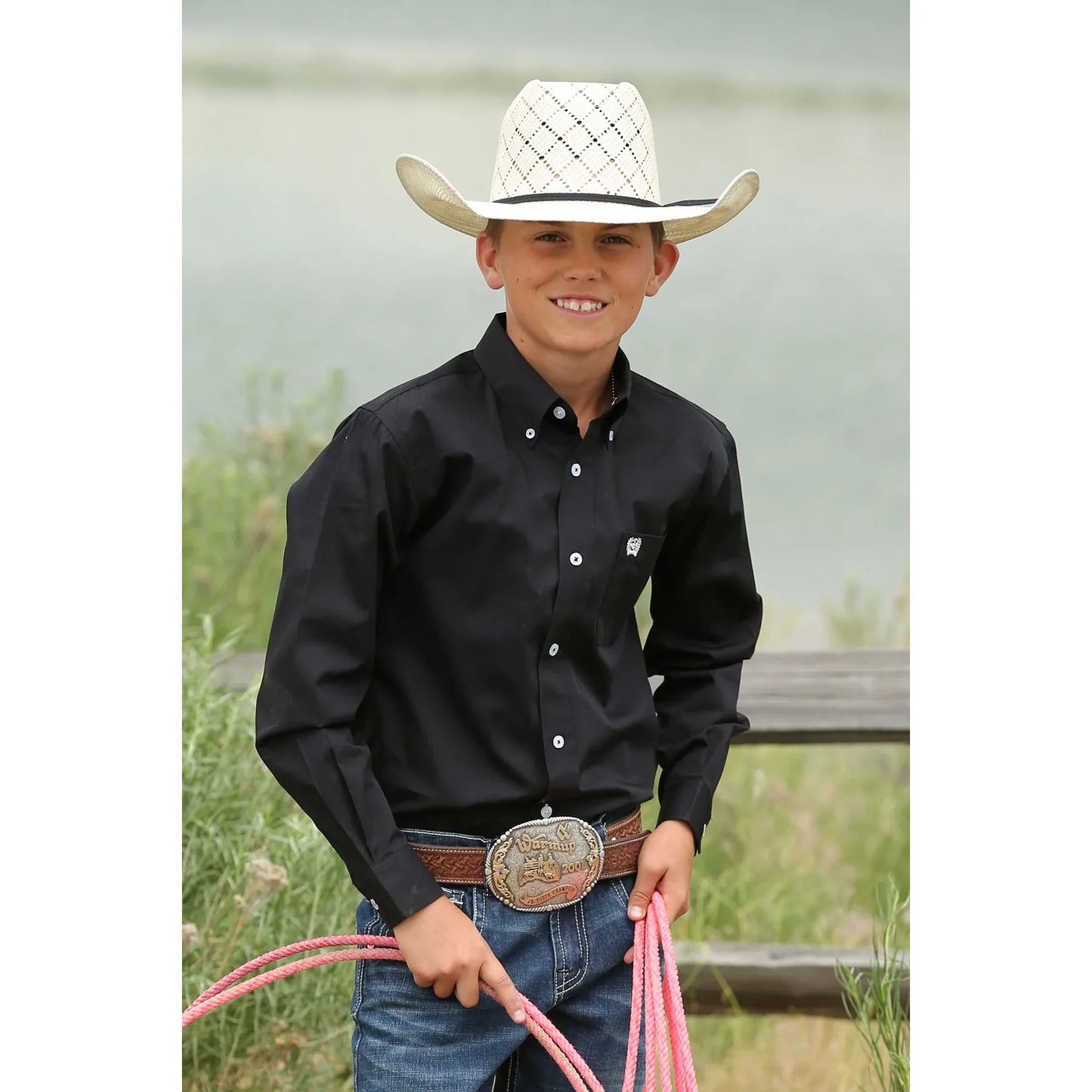 Cinch Youth Black Button - Down Western Shirt - Billy Goats Country Outfitters
