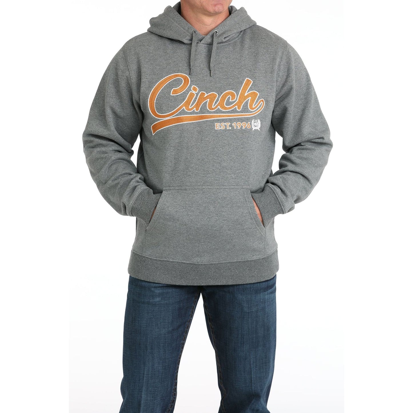 Cinch Men's Heather Grey Logo Hoodie