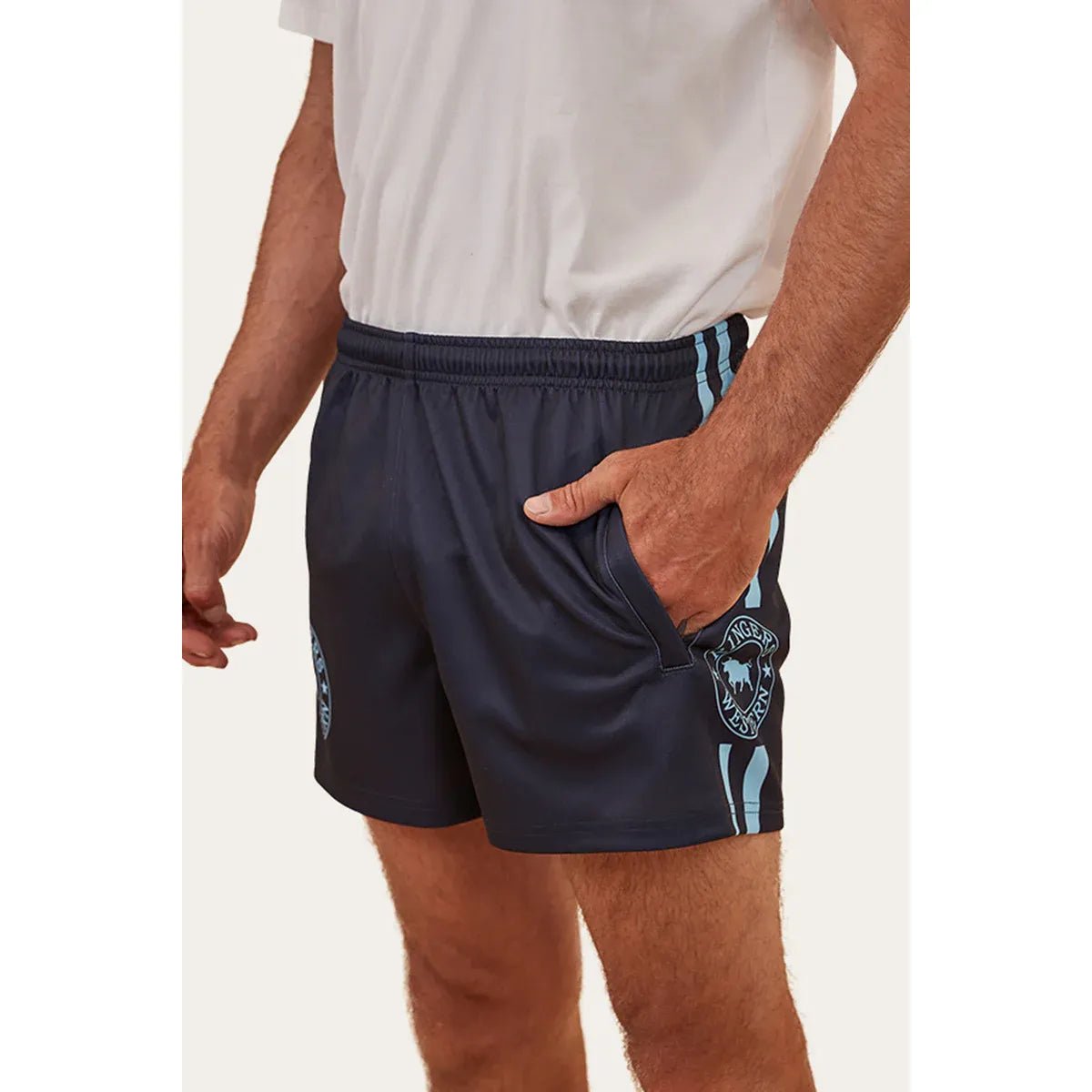 Ringers Western Mens Footy Short - Navy - Billy Goats Country Outfitters