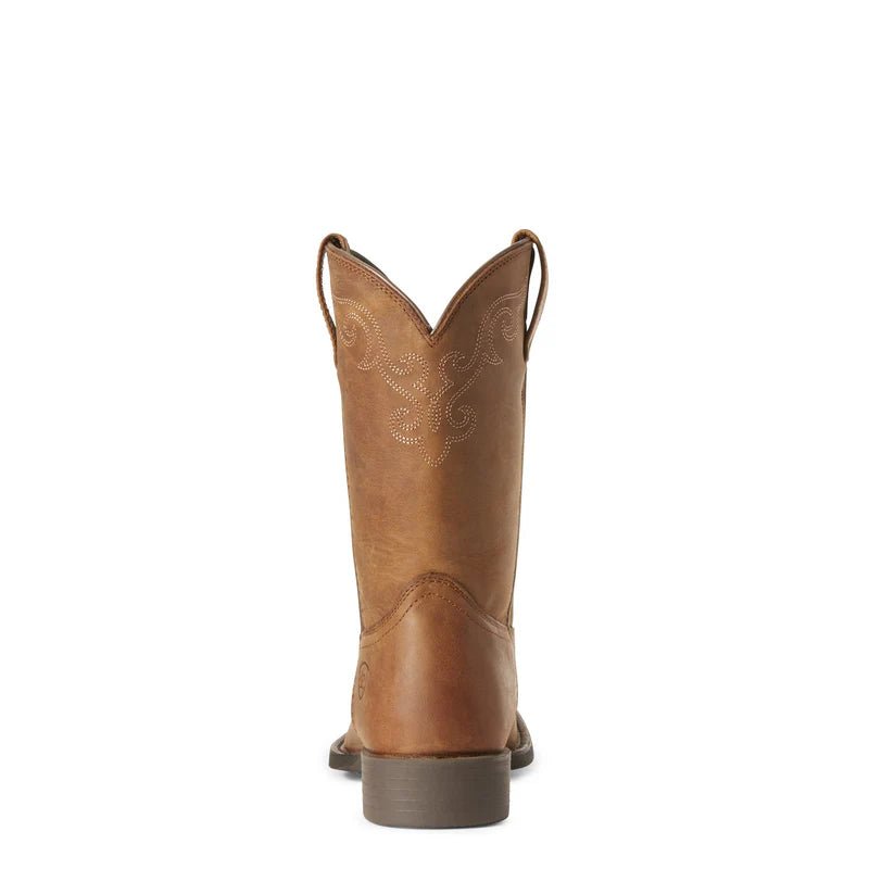 Ariat Women’s Roper Wide Square Toe Western Boots – Distressed Brown - Billy Goats Country Outfitters