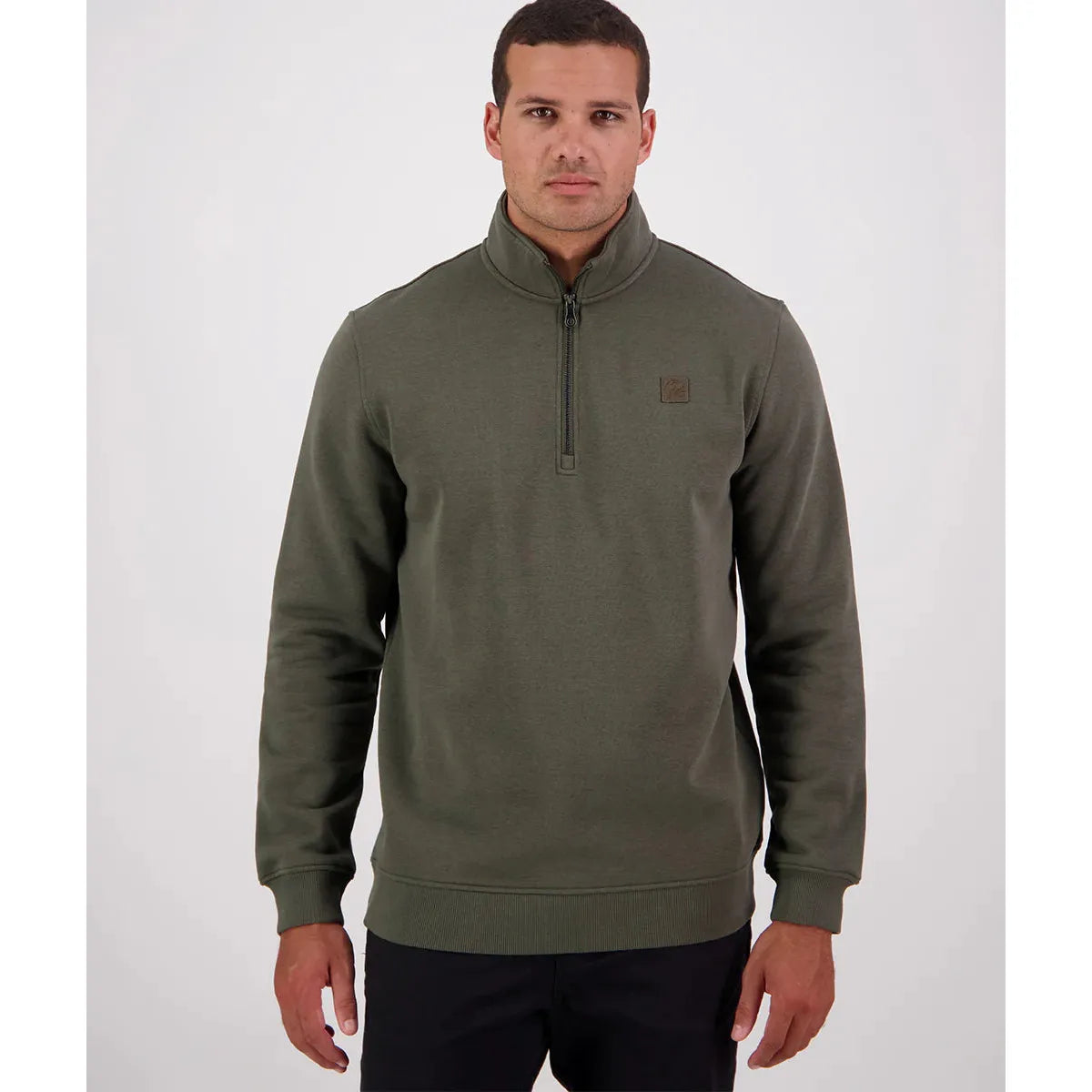 Swanndri Men's Fundamentals Quarter Zip Dark Olive