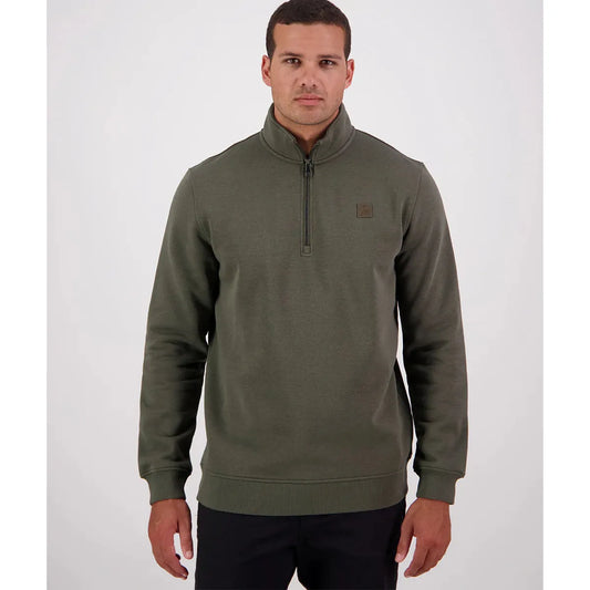 Swanndri Men's Fundamentals Quarter Zip Dark Olive