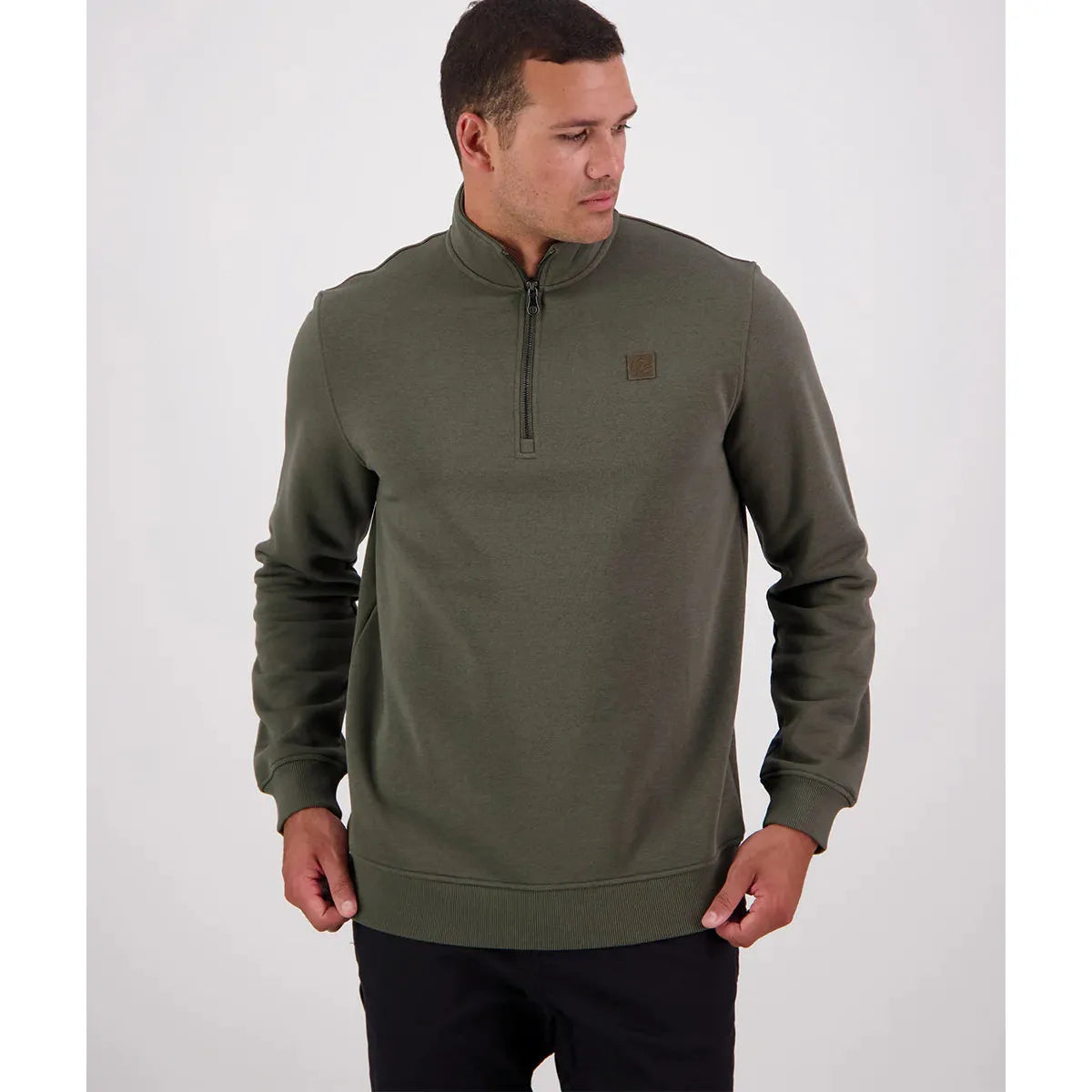 Swanndri Men's Fundamentals Quarter Zip Dark Olive